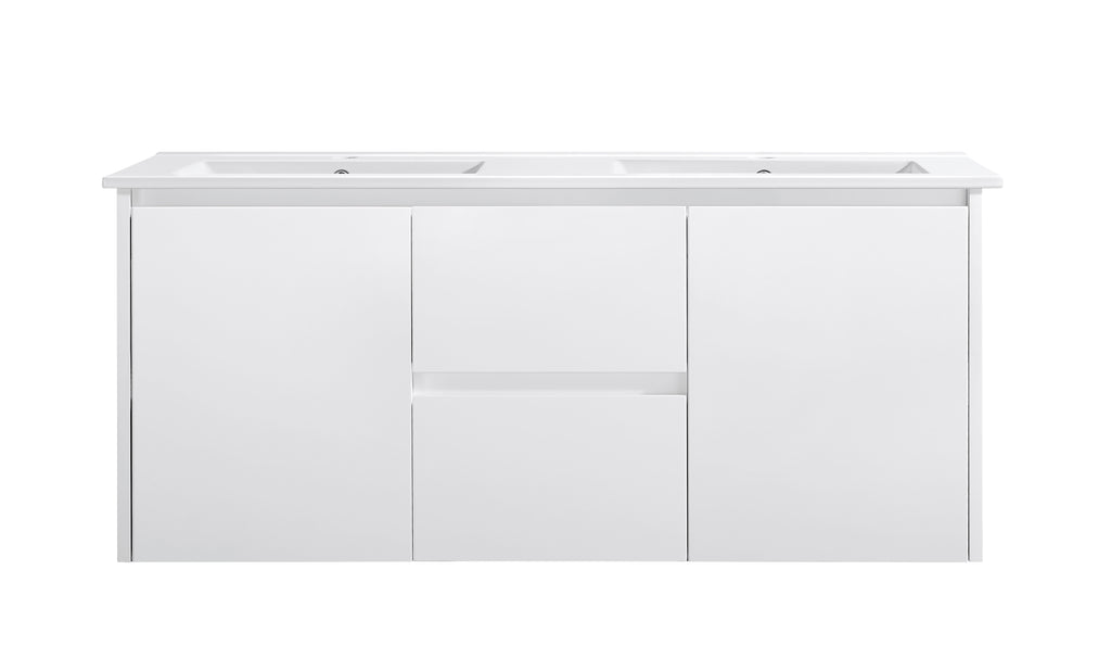 Willow 1200mm Vanity  Wall Hung 460mm Vanity – Gloss or Matt 2-Pack Finish with Soft Close Drawers With Double Bowl