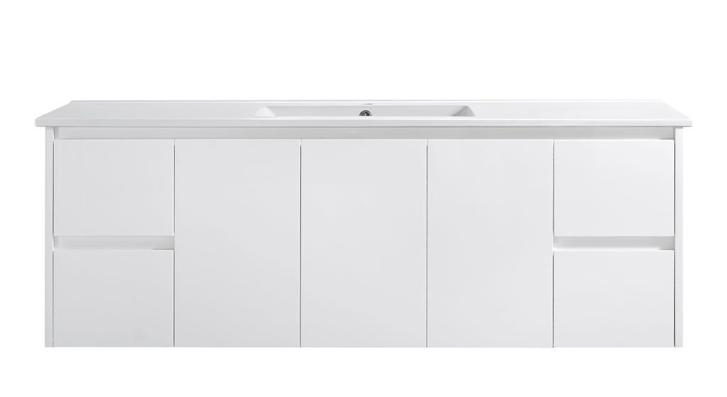 Willow 1500W Vanity  Wall Hung 460mm Vanity – Gloss or Matt 2-Pack Finish with Soft Close Drawers