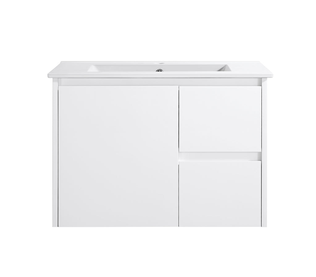Willow 750W Vanity Wall Hung 460mm Vanity – Gloss or Matt 2-Pack Finish with Soft Close Drawers