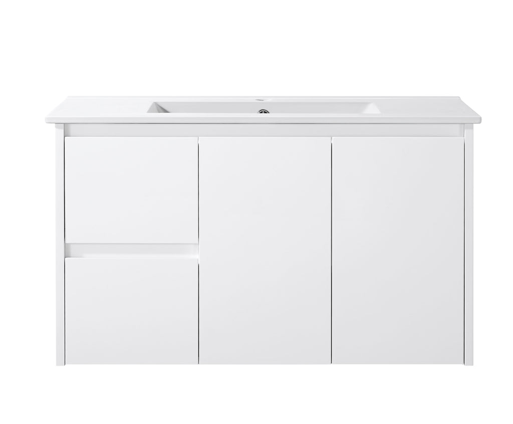 Willow 900WL Vanity  Wall Hung 460mm Vanity – Gloss or Matt 2-Pack Finish with Soft Close Drawers