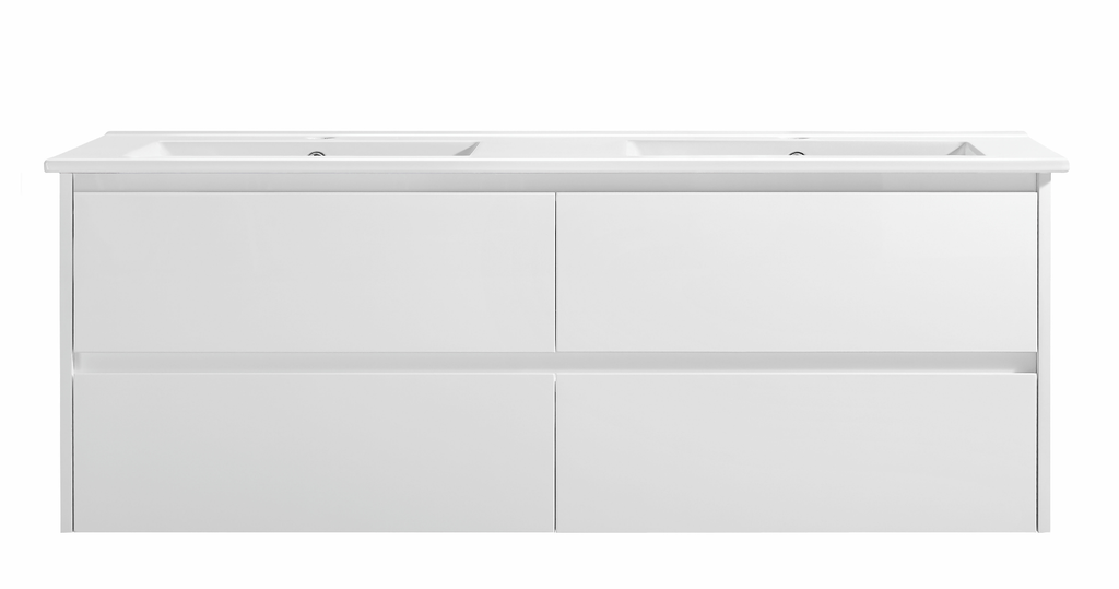 Yoko 1500DW Wall Hung Vanity 460mm  – Gloss or Matt Finish with Premium Soft Close Drawers
